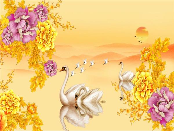 Çiçek Desen 3D Özel Tasarım Duvar Kağıdı 040